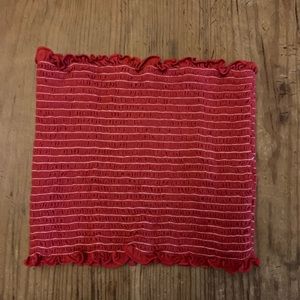 Red Brandy Melville Smocked Tube Top